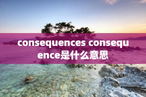 consequences consequence是什么意思