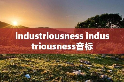 industriousness industriousness音标 industriousness industriousness音标