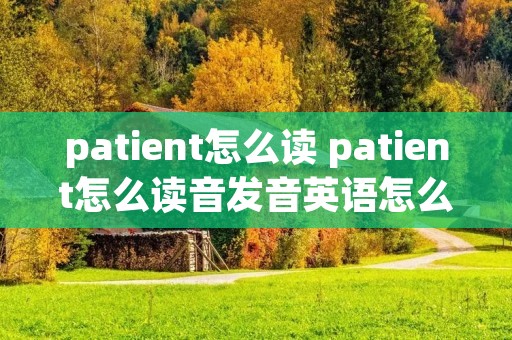 patient怎么读 patient怎么读音发音英语怎么读