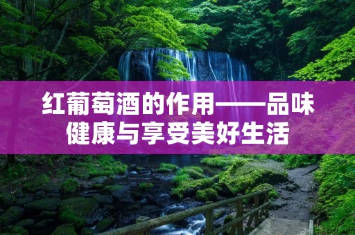 红葡萄酒的作用——品味健康与享受美好生活