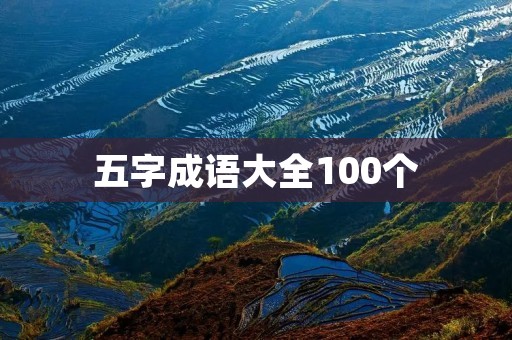 五字成语大全100个