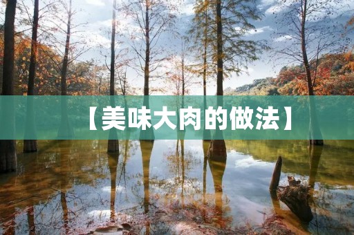 【美味大肉的做法】