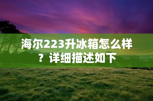 海尔223升冰箱怎么样?详细描述如下: 海尔223升冰箱怎么样?详细描述如下: