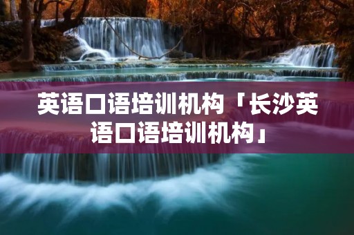 英语口语培训机构「长沙英语口语培训机构」