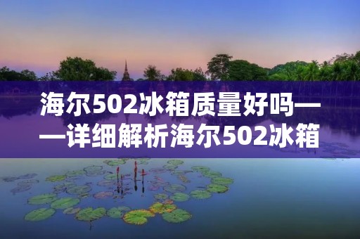 海尔502冰箱质量好吗——详细解析海尔502冰箱的品质与性能