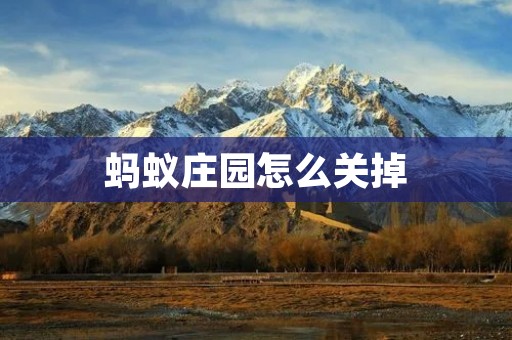 蚂蚁庄园怎么关掉：解决你的游戏烦恼