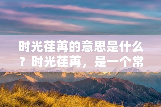 时光荏苒的意思是什么？时光荏苒，是一个常常被用来形容时间流逝的词语。它传递着一种深刻的哲理，诉说着人们对于时间的感叹和思考。时光荏苒，意味着时间的流转如同草木生长一般自然而然，不可阻挡，也不可逆转。它在无声中悄然溜走，留下的只有回忆和遗憾。