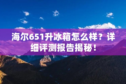 海尔651升冰箱怎么样?详细评测报告揭秘! 海尔651升冰箱怎么样?详细评测报告揭秘!