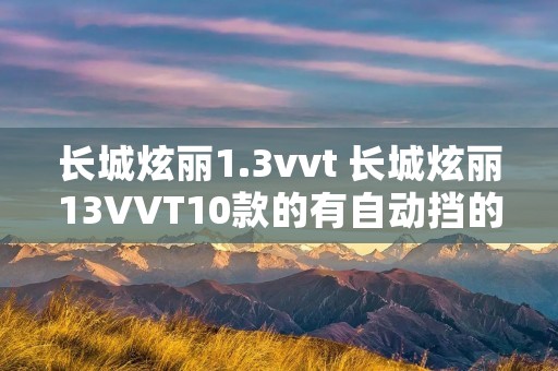长城炫丽1.3vvt 长城炫丽13VVT10款的有自动挡的吗?