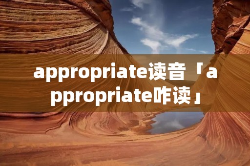 appropriate读音「appropriate咋读」