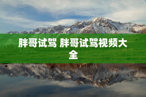 胖哥试驾 胖哥试驾视频大全 胖哥试驾 胖哥试驾视频大全