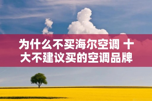 为什么不买海尔空调 十大不建议买的空调品牌