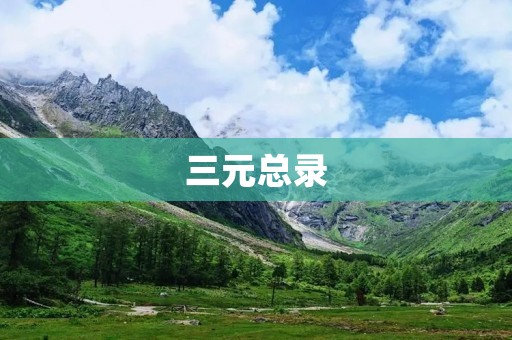 三元总录:解密中国古代文化的宝藏