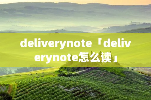 deliverynote「deliverynote怎么读」