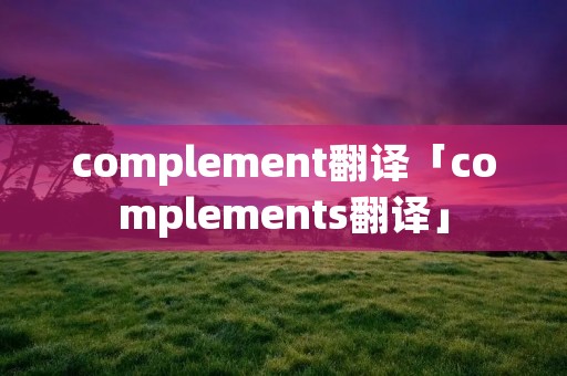 complement翻译「complements翻译」