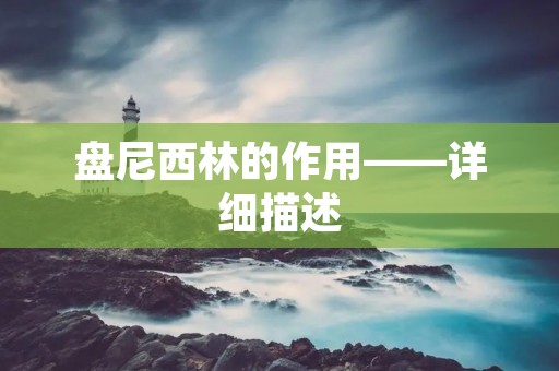 盘尼西林的作用——详细描述