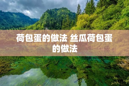 荷包蛋的做法 丝瓜荷包蛋的做法