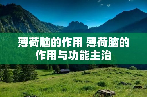 薄荷脑的作用 薄荷脑的作用与功能主治