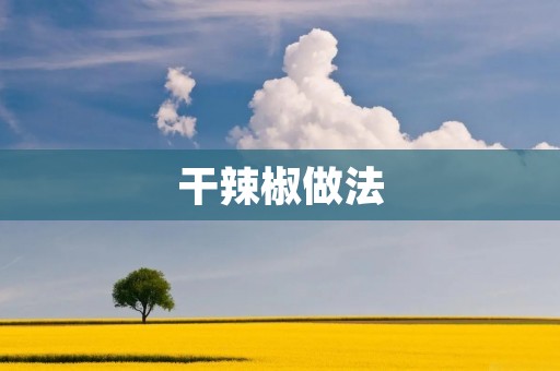 干辣椒做法：辣椒干的选择、制作和应用