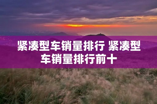 紧凑型车销量排行 紧凑型车销量排行前十