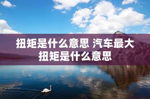 扭矩是什么意思 汽车最大扭矩是什么意思