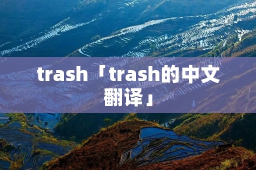 trash「trash的中文翻译」 trash「trash的中文翻译」