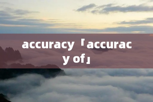 accuracy「accuracy of」