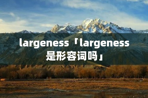 largeness「largeness是形容词吗」 largeness「largeness是形容词吗」