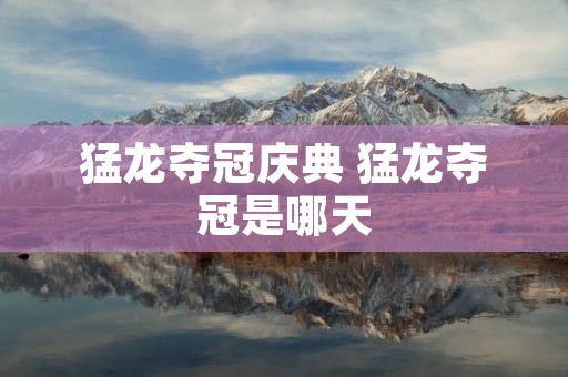 猛龙夺冠庆典 猛龙夺冠是哪天 猛龙夺冠庆典 猛龙夺冠是哪天