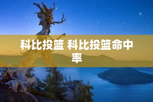 科比投篮 科比投篮命中率