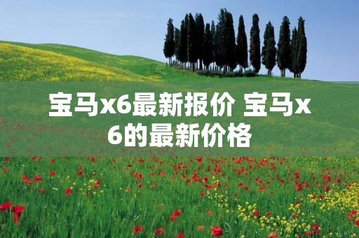 宝马x6最新报价 宝马x6的最新价格