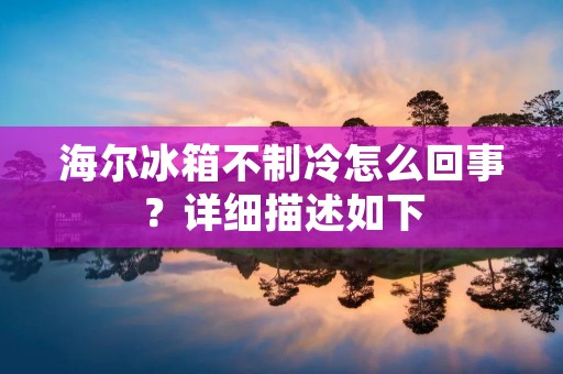 海尔冰箱不制冷怎么回事?详细描述如下: 海尔冰箱不制冷怎么回事?详细描述如下: