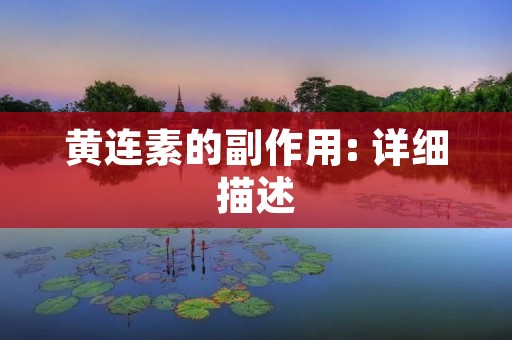黄连素的副作用: 详细描述