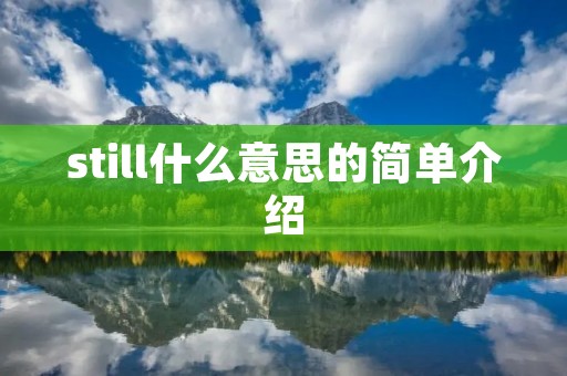 still什么意思的简单介绍 still什么意思的简单介绍
