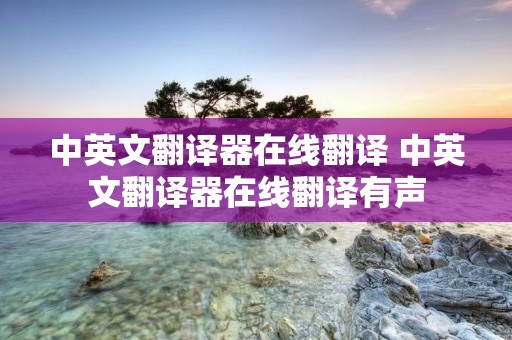 中英文翻译器在线翻译 中英文翻译器在线翻译有声