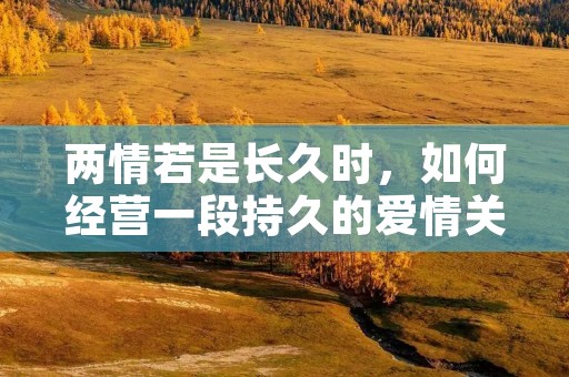 两情若是长久时,如何经营一段持久的爱情关系