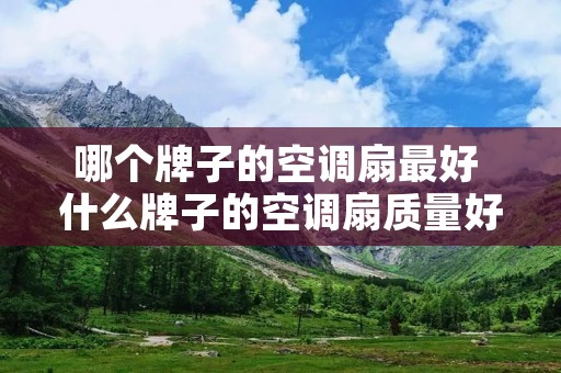 哪个牌子的空调扇最好 什么牌子的空调扇质量好 哪个牌子的空调扇最好 什么牌子的空调扇质量好
