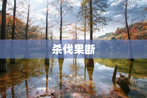 杀伐果断:一个成功人士的必备品质