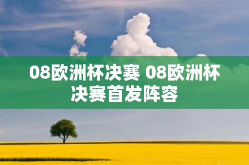 08欧洲杯决赛 08欧洲杯决赛首发阵容