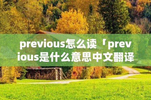 previous怎么读「previous是什么意思中文翻译怎么读」