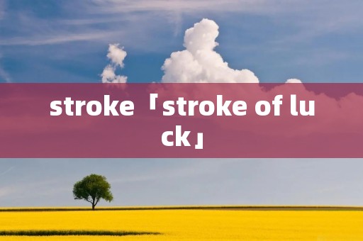 stroke「stroke of luck」 stroke「stroke of luck」