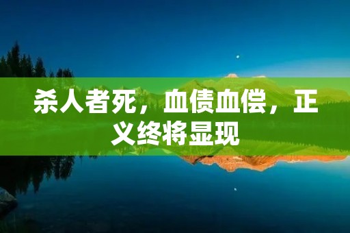 杀人者死,血债血偿,正义终将显现
