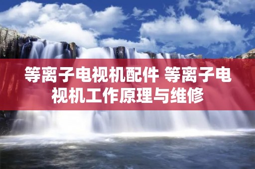 等离子电视机配件 等离子电视机工作原理与维修 等离子电视机配件 等离子电视机工作原理与维修