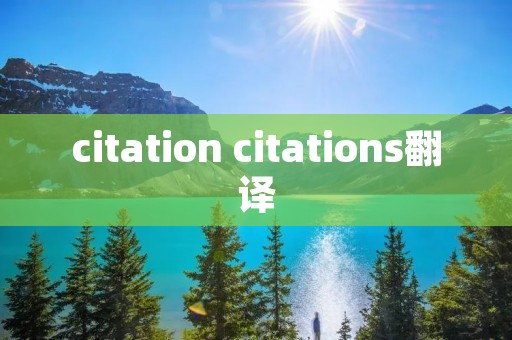citation citations翻译