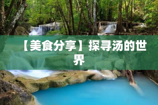 【美食分享】探寻汤的世界:各类汤的制作方法大揭秘 【美食分享】探寻汤的世界:各类汤的制作方法大揭秘