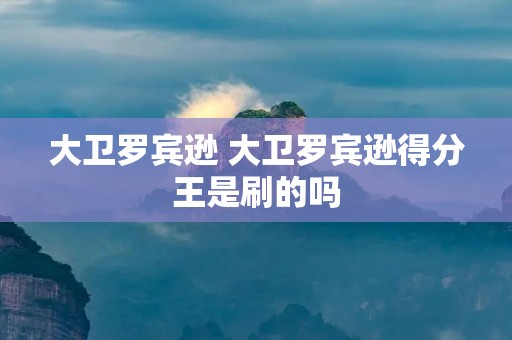 大卫罗宾逊 大卫罗宾逊得分王是刷的吗