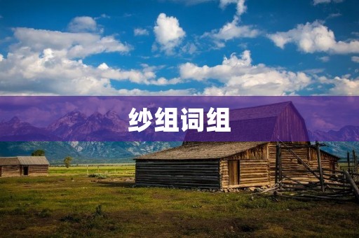 纱组词组:时尚纱衣、纱裙、纱帽、纱窗、纱帘、纱巾、纱布、纱线、纱网、纱织品