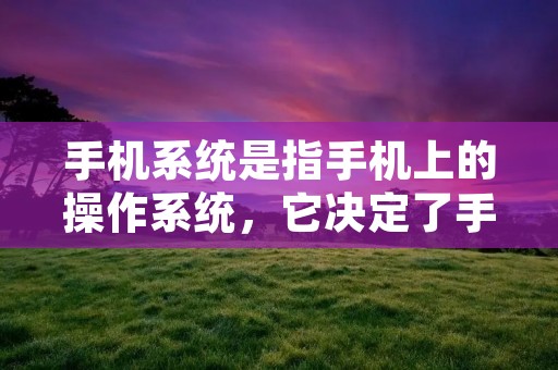手机系统是指手机上的操作系统，它决定了手机的功能和性能。如今，市面上有各种不同的手机系统可供选择，比如安卓系统、iOS系统等。那么，我们如何来看待手机的系统呢？下面就让我来为大家详细介绍一下。