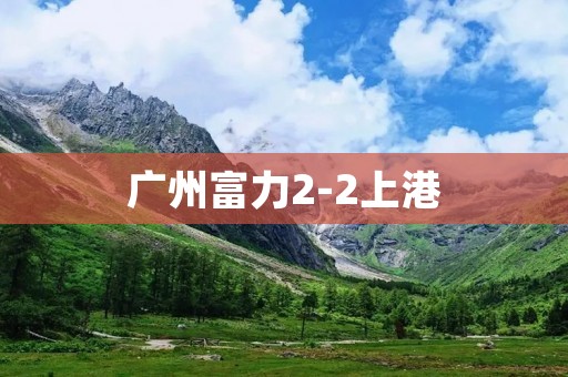广州富力2-2上港:激烈角逐下的平分秋色 广州富力2-2上港:激烈角逐下的平分秋色