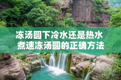 冻汤圆下冷水还是热水 煮速冻汤圆的正确方法 冻汤圆下冷水还是热水 煮速冻汤圆的正确方法